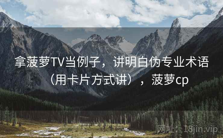 拿菠萝TV当例子，讲明白伪专业术语（用卡片方式讲），菠萝cp